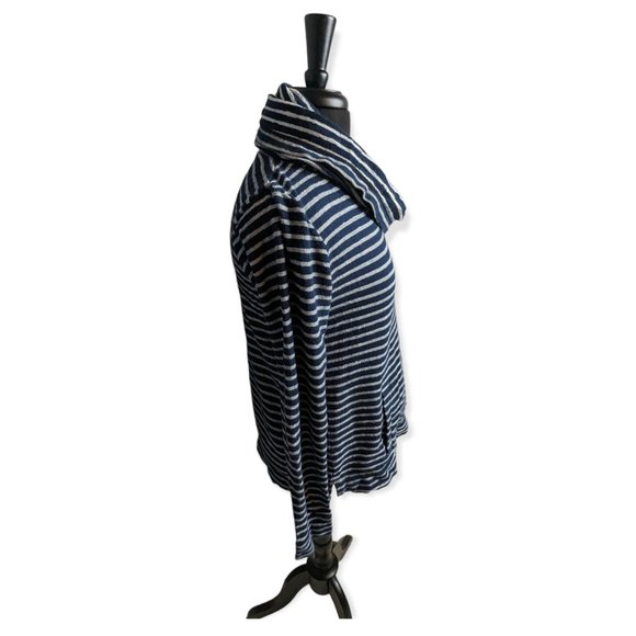 J Crew Cowl Neck Navy & White Striped Sweater/Hoodie Size Small - Picture 8 of 12